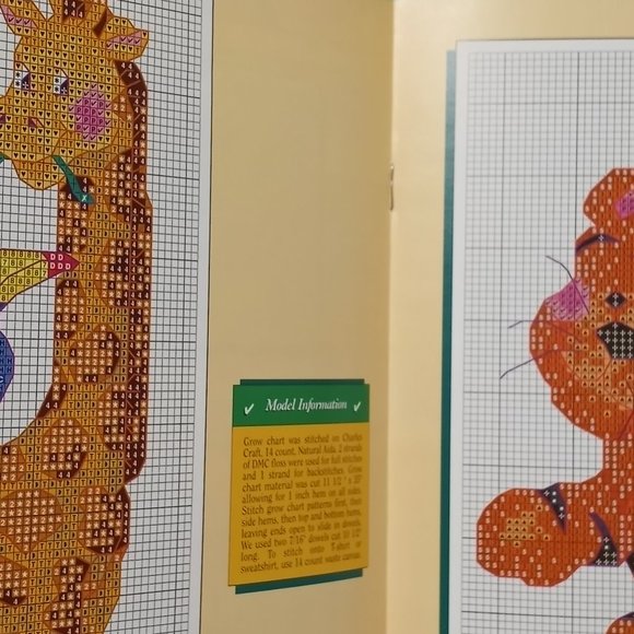 Jungle Pals Grow Chart Cross Stitch Leaflet Book Color Charts 30502 Giraffe - Picture 5 of 7